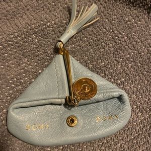 Fiocchi Firenze Blue Leather Triangle Coin Change Purse Italia